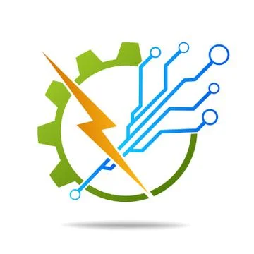 Electric power Technological element. Gear. Circuit Stock Illustration