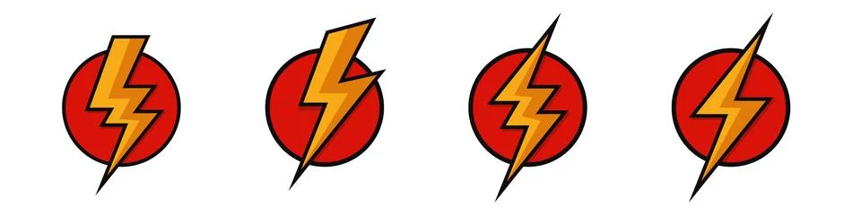 Electric Power Thunder Flash Bolt Vector Icon Stock Illustration