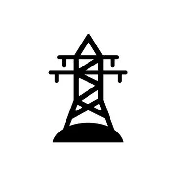 Electric power tower vector flat icon electric Stock Illustration