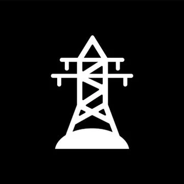Electric power tower vector flat icon electric Stock Illustration