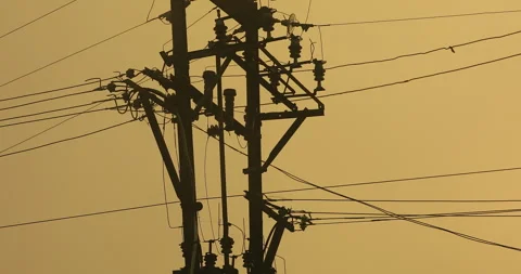 Electric Power Transformer Stock Footage 290398713