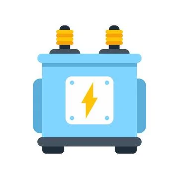 Electric power transformer icon generating clean energy Stock Illustration