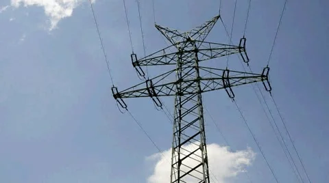 Electric power transmission Stock Footage 6531333