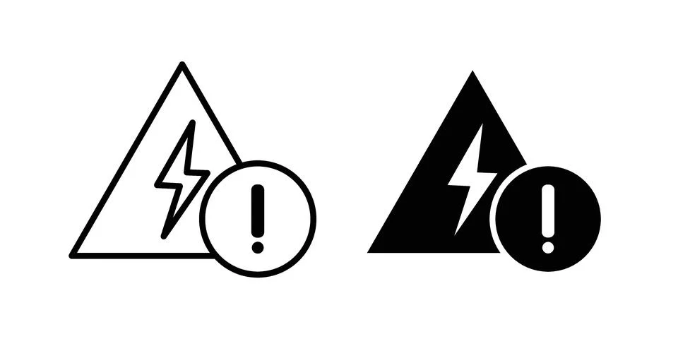Electric Problem icon set modern line and solid style collection. Stock Illustration