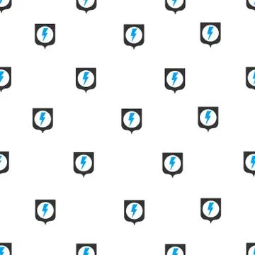 Electric Protection Flat Vector Seamless Pattern Stock Illustration