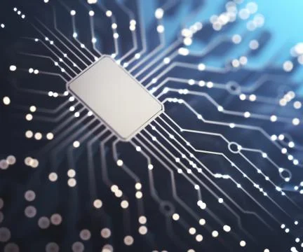 Electric Pulses Of The Microchip Stock Illustration