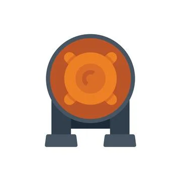 Electric pump icon flat vector. Engine valve Stock Illustration