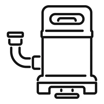 Electric pump icon outline . Engine valve Stock Illustration