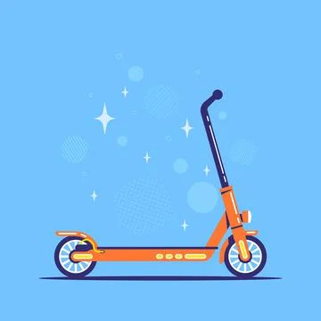 Electric push scooter icon, flat style illustration Stock Illustration