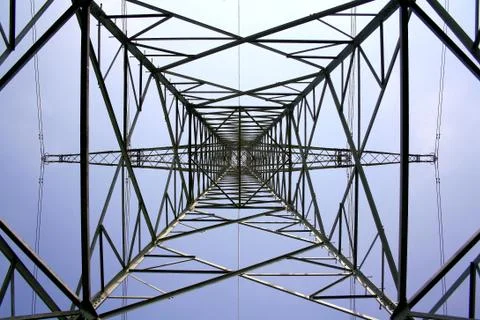 Electric pylon of blue sky Stock Photos