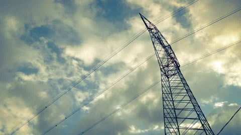 Electric pylon Stock Footage 43340701