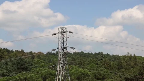 Electric Pylon Stock Footage 84793296
