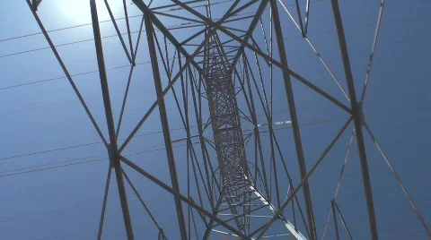 Electric Pylon Structure Stock Footage 505235