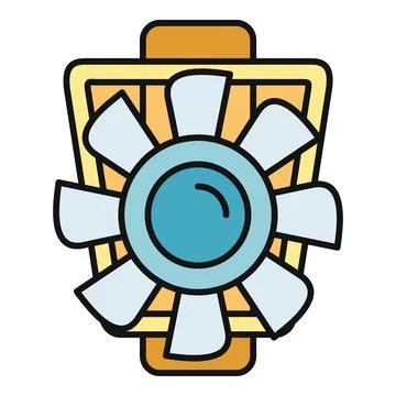 Electric radiator fan cooling system for car engine Stock Illustration