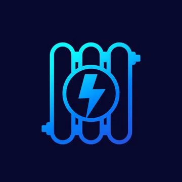 Electric radiator, heating icon, vector Stock Illustration