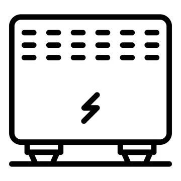 Electric radiator icon outline vector. Heater convector Illustrazione stock