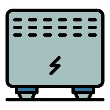 Electric radiator icon vector flat 스톡 일러스트