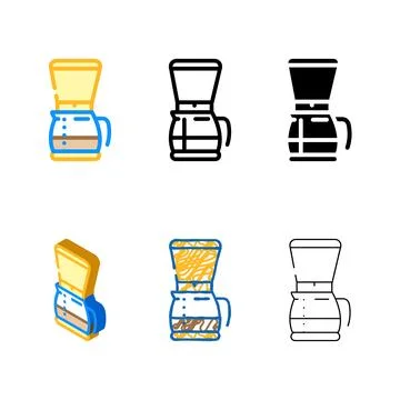 Electric range geyser coffee machine color icon vector Stock Illustration