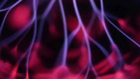 Electric rays of light inside a plasma ball, close up Stock Footage 161075960