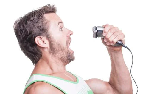 Electric razor attack Stock Photos