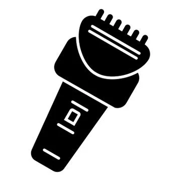 Electric razor vector icon. Black razor illustration on white background. Solid Stock Illustration