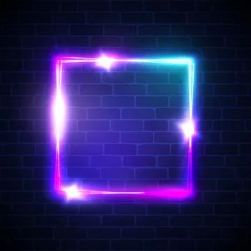 Electric rectangle banner on brick wall background Stock Illustration