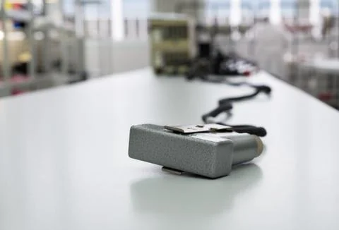 Electric rectangular multi-pin connector. Stockfoto's