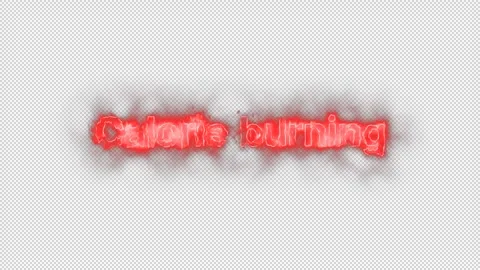 Electric red "Calorie burning" text effect with smoke, glow, and energy aura Stock Footage 312502642