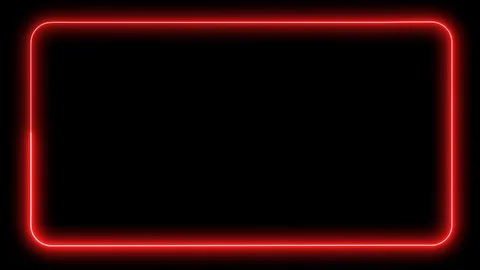 Electric red flickering neon frame on a black background - looped Stock Footage 120098171