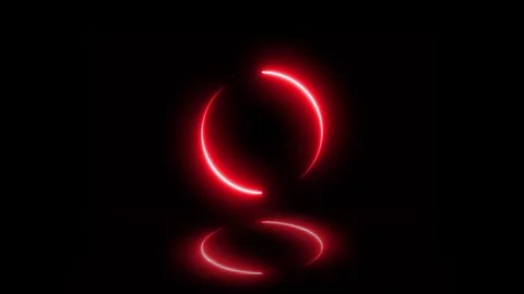 Electric Red lightning circle with reflecting floor animation Stock Footage 321469979