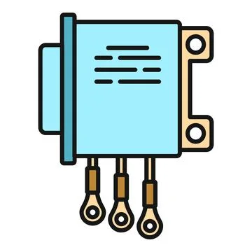 Electric regulator switch with cable connection terminals Stock Illustration