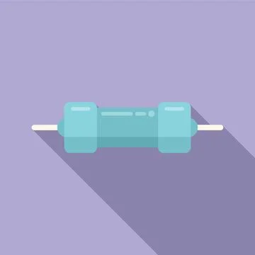 Electric resistor icon flat vector. Capacitor chip Stockillustratie