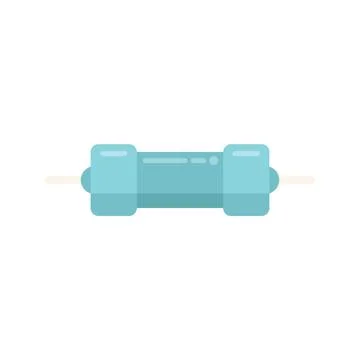 Electric resistor icon flat vector. Capacitor chip Stockillustratie