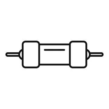 Electric resistor icon outline vector. Capacitor chip Stockillustratie