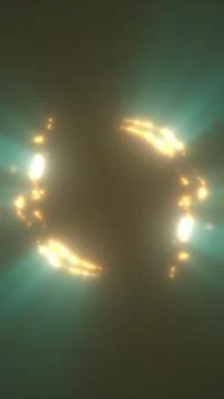 Electric ring portal effect with particle lights and radial glow in darkness Stock Illustration