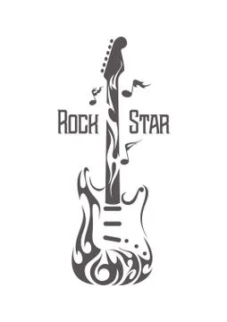 Electric rock guitar vector image Stock Illustration