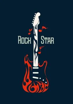 Electric rock guitar vector image Stock-Illustration