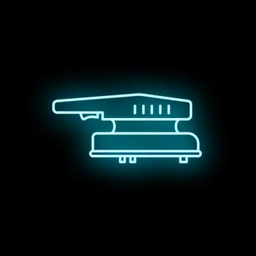 Electric sander tool neon glowing light icon Stock Illustration