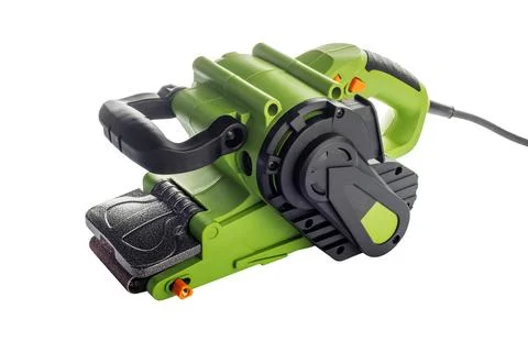 Electric sander on a white background. Electrical belt grinding machine Stock Photos