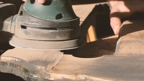 Electric sander working Stock Footage 89161527