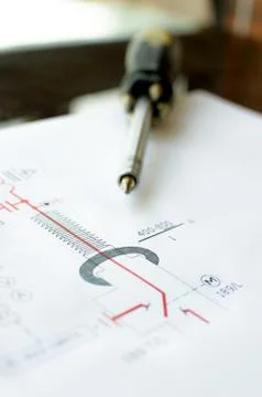 Electric scheme screwdriver head Stock Photos