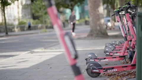 Electric scooters in Bristol Stock-Footage 164096003
