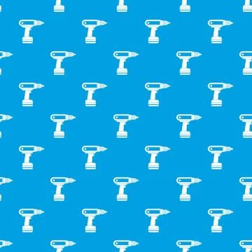 Electric screwdriver drill pattern seamless blue Stock Illustration
