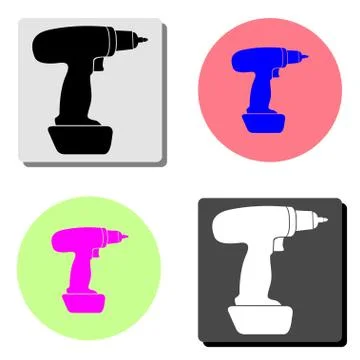 Electric screwdriver. flat vector icon Stock Illustration