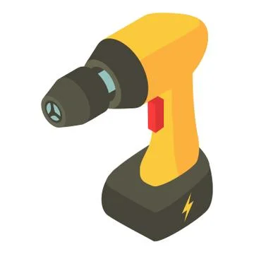 Electric screwdriver icon, isometric 3d style Ilustración de archivo