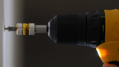 Electric screwdriver with light. Stock Footage 93501233