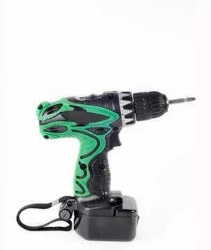 Electric screwdriver tool on white background Stock Photos