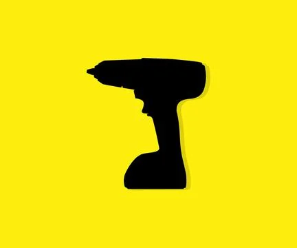 Electric screwdriver, working tool logo design. Construction, car service. Illustrazione stock