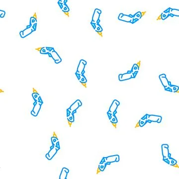 Electric screwdrivers tool vector seamless pattern Stock Illustration