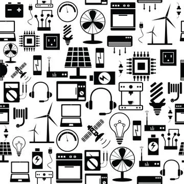 Electric seamless pattern background icon. 스톡 일러스트